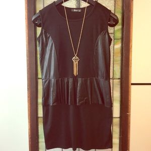 Black Peplum Mini Dress ✨🍾❤️